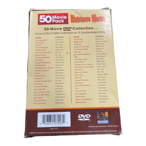 Nightmare Worlds - 50 Movie Pack (DVD, 2006, 12-Disc Set) - Picture 2 of 3
